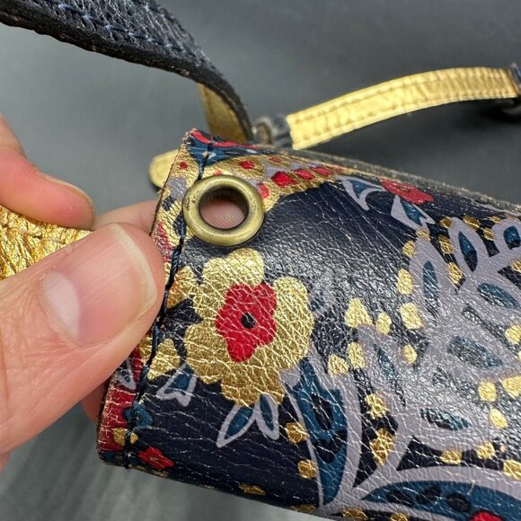 Patricia Nash Floral Leather Crossbody Shoulder Bag Purse Removable Strap Clutch - Picture 9 of 12